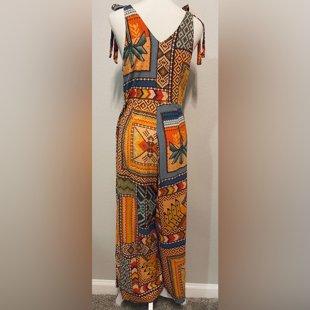 Haute Hippie Boho Tribal Print Wide Leg Jumpsuit Size XS - Picture 3 of 6